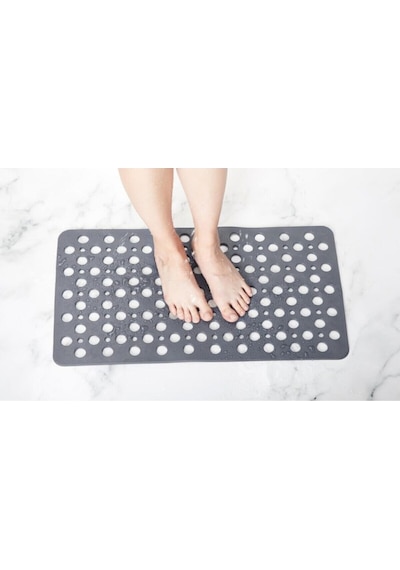 Vantuzlu Banyo Ve Duş Kaydırmazı Duşakabin Küvet Içi Vakumlu Banyo Paspası 36x66 Cm Gri