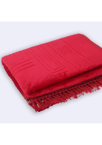 Soft Yumuşak Kadife Peluş Seccade Bordo 80 X 120 Cm - 1100 Gr Çok Renkli