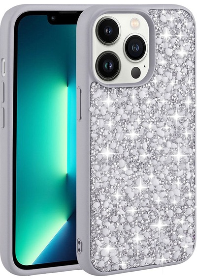 Apple Uyumlu iPhone 13 Pro Max Kılıf Parlak Taşlı Tasarım Zore Linea Kılıf