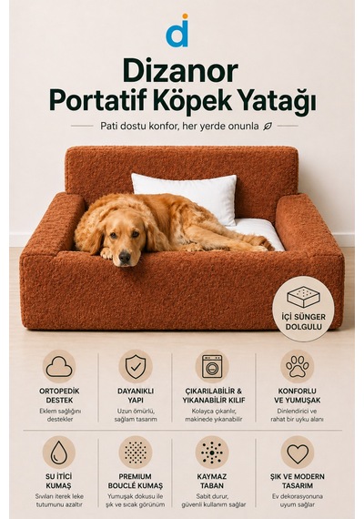 Softnest 3in1 Modüler Köpek Yatağı Ortası Bombeli, Sünger Dolgulu, Anti - Slip Tabanlı Ve Yastıklı Konfor Seti