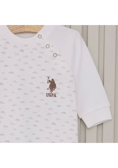 U.S. Polo Assn. Erkek Bebek Uzun Kol Patiksiz Tulum Usb2025 Krem Krem