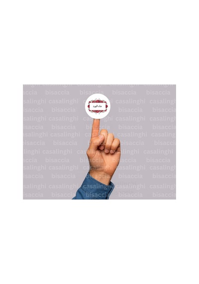 Arapça Gül Suyu Etiketi Kırmızı Gül Yuvarlak Mat Çıkartma Hediyelik Sticker 4 Cm 45 Adet Çok Renkli
