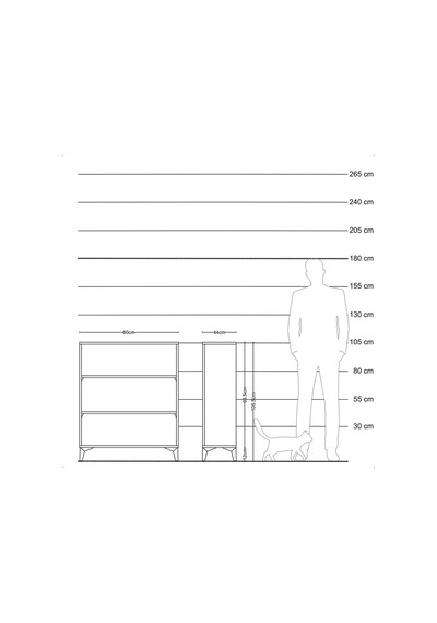 Hyperion Komodin 2 Raflı 60x44x106 Çam-antrasit Atlas Çam