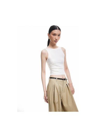 Koton Koton X Sima Tarkan - Viskon Karışımlı Slim Fit U Yaka Atlet Ekru 5sak10454ek Ekru