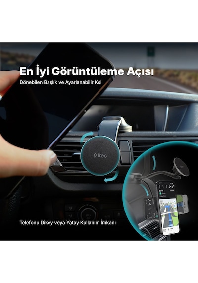 Ttec Easydash Pro M Magsafe Uyumlu Araç İçi Telefon Tutucu 2tt38 Siyah