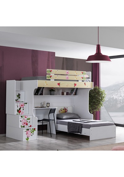 Setaymobilya Ranza, Mira Ranza Karyola Çalışma Masası +2 Adet Comfort Yatak