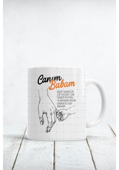 Canım Babam Baskılı Kupa Bardak Beyaz