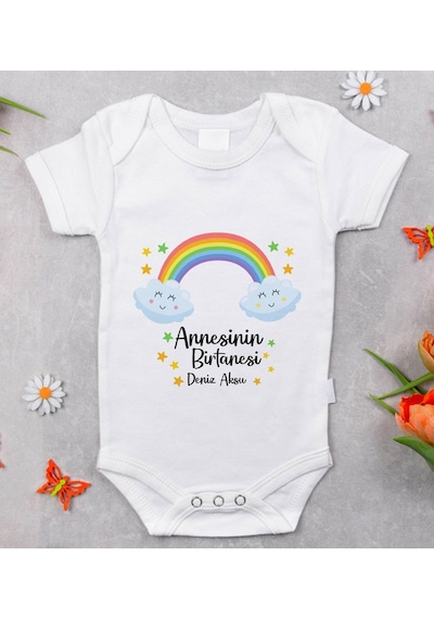 Bitmeyenkartus Bk Kids Isimli Annesinin Bir Tanesi Tasarımlı Bebek Body Zıbın - Çok Renkli