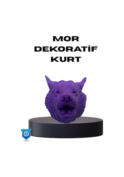 Özel Seri Mor Kurt Duvar Süsü Hediyelik Dekoratif Asılabilir Heykel