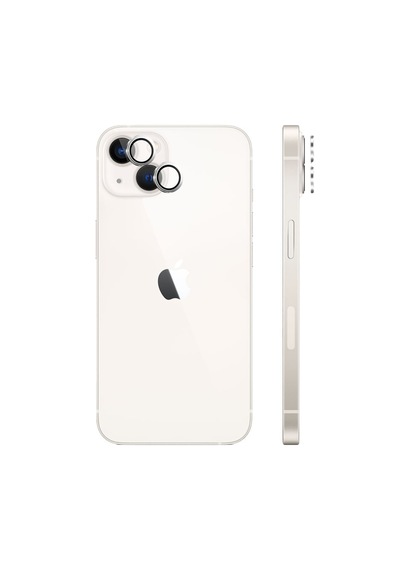 Safeus Safir Temperli Kamera Lens Koruyucu Apple Uyumlu iPhone 13 Ve Mini İle Beyaz