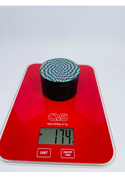 Tobaccoturk724 Optik İlizyon Desenli Metal 4 Parça Grinder Tütün Öğütücü 63 MM