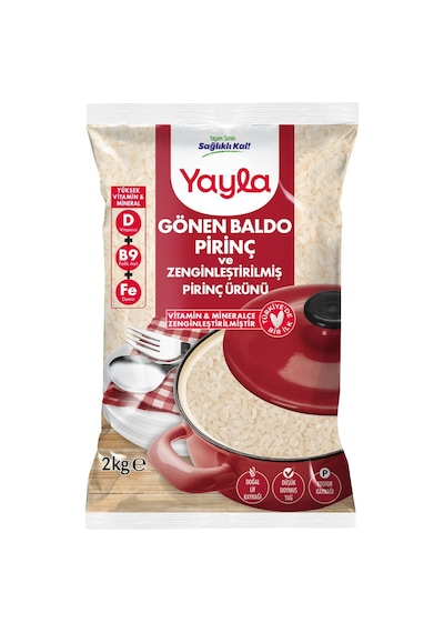Yayla Zenginleştirilmiş Baldo Pirinç 2 Kg - 3 Adet Tarı