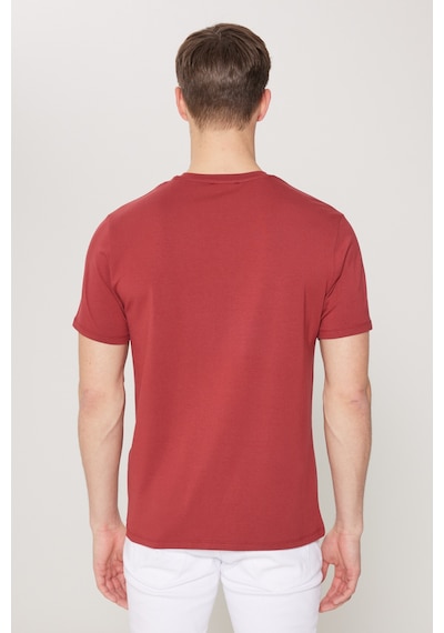 Ac&Co / Altınyıldız Classics Erkek Bordo Standart Fit Normal Kesim Bisiklet Yaka Pamuklu Tişört Bordo