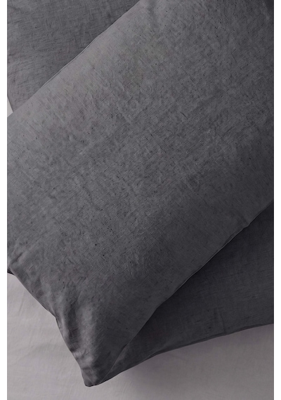 Antrasit %100 Pamuklu 2'li Yastık Kılıfı 50x70 Cm