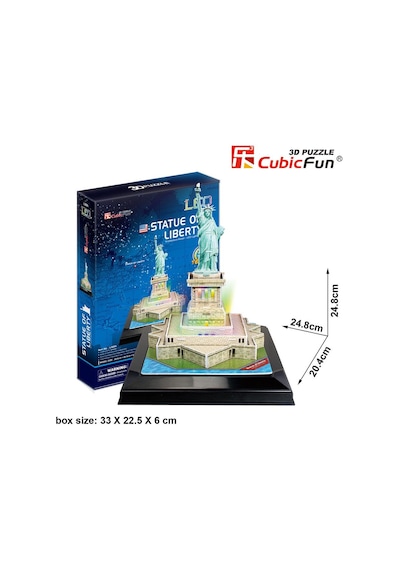 Cubic Fun 3D 37 Parça Puzzle Özgürlük Anıtı - Abd Led Işıklı