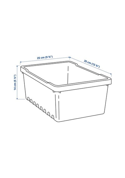 Ikea Uppsnofsad Kutu, Siyah, 35x25x14 Cm/9 Lt