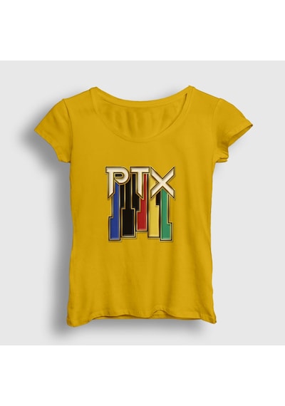 Presmono Kadın Vintage Pentatonix T-shirt Sarı