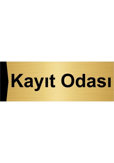 Kayıt Odası 10x20cm Altın Renk Metal Yönlendirme Levhası