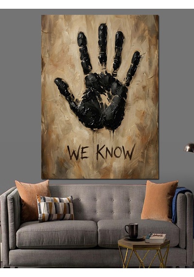 Karanlıkta "we Know" Yazılı El Dekoratif Kanvas - Mdf Ahşap Tablo