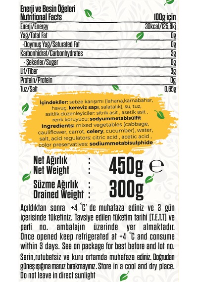 Talia Giardiniera İtalyan Tipi Karışık Turşu 450g