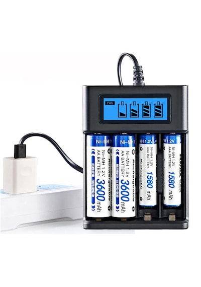 Greentech Pil Şarj Cihazı (Dört Yuvalı) - 1.2V Ni-Mh / Ni-Cd AA / AAA / GT-BC03