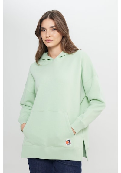 Loose Fit Rahat Kesim Kapüşonlu İçi Polarlı Gri Sweatshirt W242706032 Açık Gri