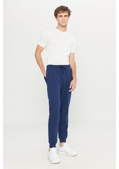 AC&Co / Altınyıldız Classics Erkek Lacı Pamuklu Standart Fit Beli Bağlamalı Desenli Yan Cepli Eşofman Altı Lacı