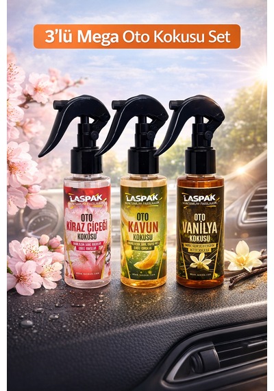 Premium 3 Lü Oto Kokusu Seti Uzun Süre Kalıcı Doğal Esans Yoğun Aroma 001