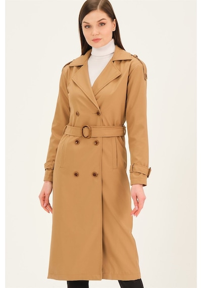 Z6737 Dewberry Bayan Trençkot-camel CAMEL
