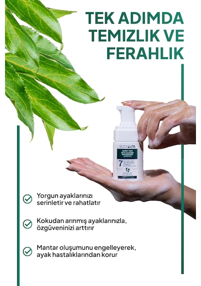 Foamyfoot Ayak Kokusu Giderici Çay Ağacı ve 7 Aktif İçerikli Ayak Köpük Şampuanı 100 ML