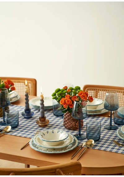 Bella Maison Mabel Stoneware 24 Parça 6 Kişilik Yemek Takımı Mavi Mavi