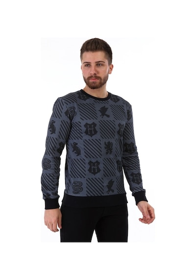 Supra Hogwarts Aop Baskılı Erkek Sweatshirt Füme