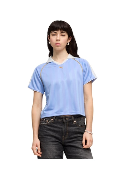632157-60 Puma T7 Relaxed Football Jersey Kadın T-shirt 632157-60 Mavi