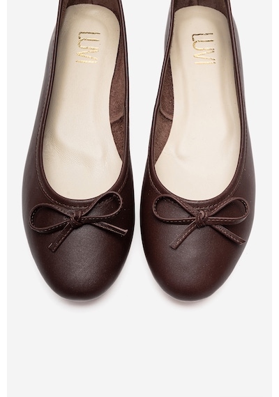 Luvishoes Cilt Hakiki Deri Kadın Babet Ayakkabı 01 Kahve Kahverengi