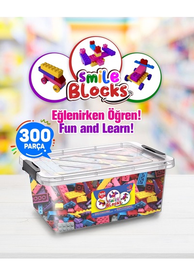 Smile Blocks  300 Parça Plastik Kutulu Mikro Blok