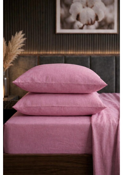 Faralya Life %100 Pamuk 2'li Yastık Kılıfı 50x70 Cm Yumuşak Dokulu Terletmeyen Dayanıklı Ev Otel Tipi Nefes Alabilen Kapaklı Yastık Kılıfı Açık Pembe