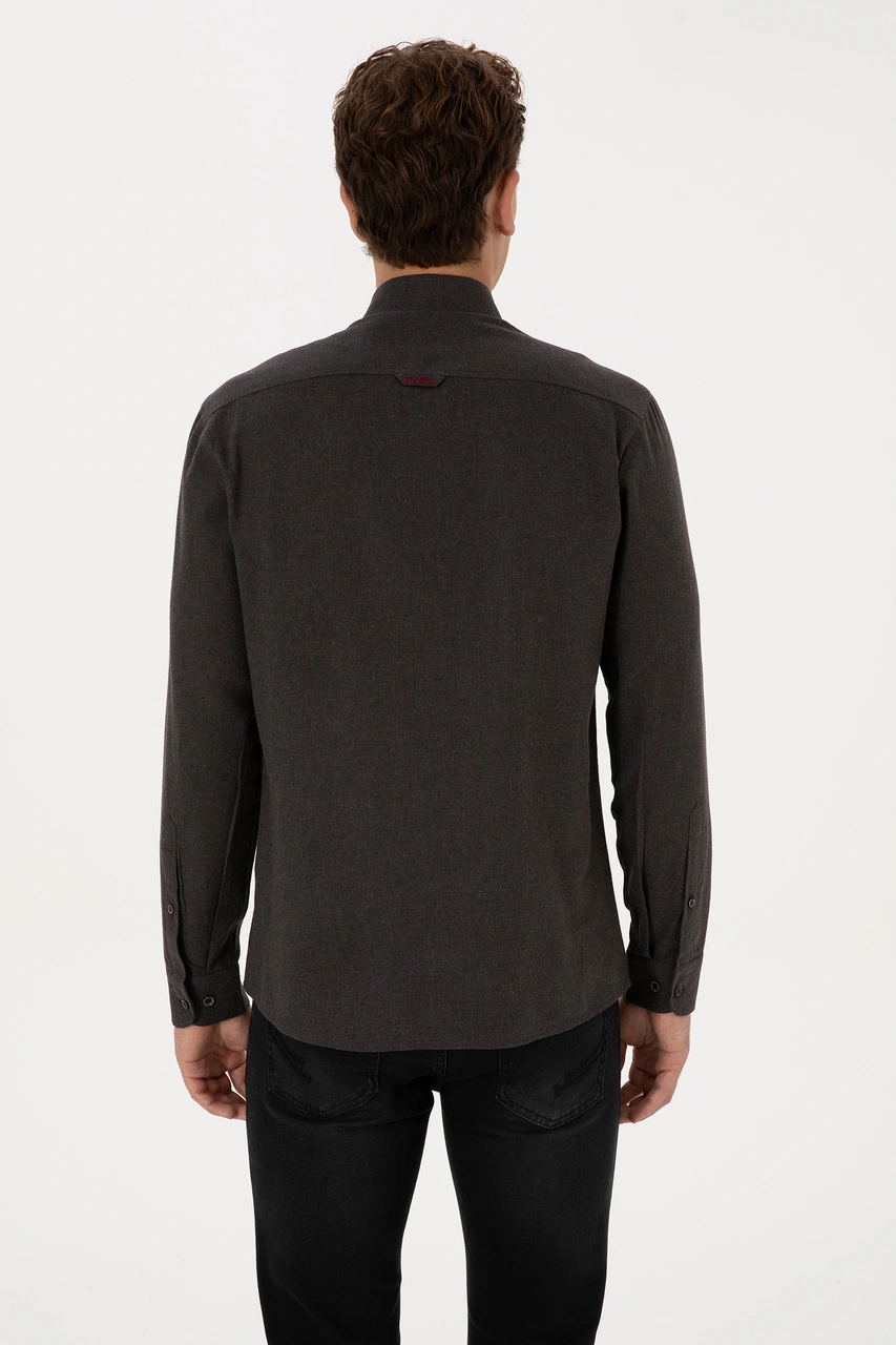U.S. Polo Assn. Erkek Siyah Uzun Kollu Basic Gömlek 50307686-VR046