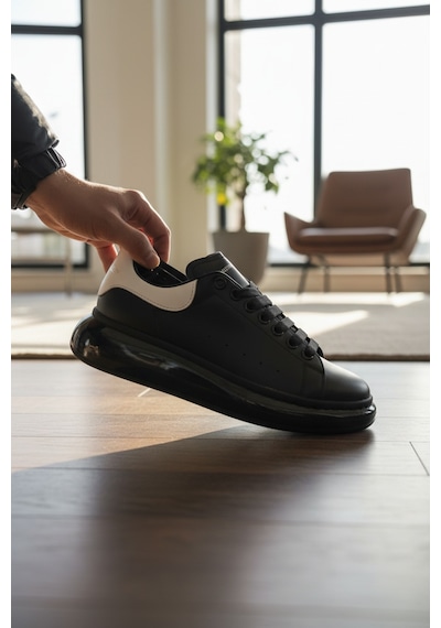 Enoch Erkek Alex Model Jel Taban Sneaker Oversize Kalın Ve Parlak Tabanlı Lüks Sokak Modeli Siyah - Beyaz Enoch Erkek Alex Model Jel Taban Sneaker Oversize Kalın Ve Parlak Tabanlı Lüks Sokak Modeli Siyah - Beyaz