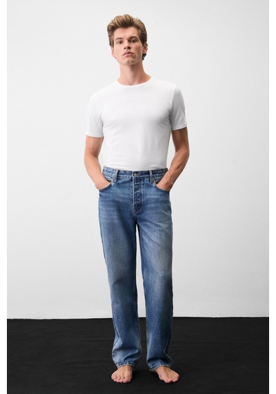 Grımelange Grimelange Carpe Erkek Straight Fit Koyu Mavi Jeans