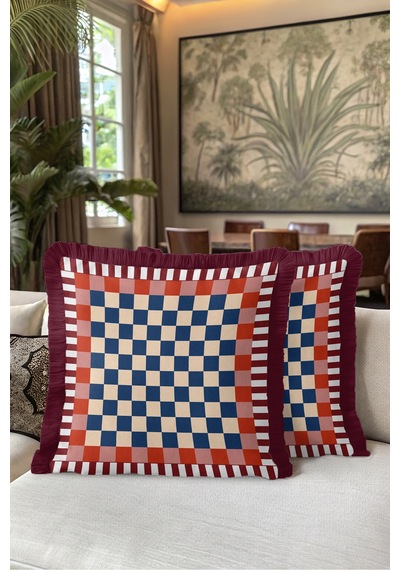 Geometrik Damalı Retro Ekose Saçaklı Yastık Kılıfı-eklektik Kare Desen Bordo Püsküllü Kırlent Kılıfı Serin Yörünge Mira Geometrik Damalı Retro Ekose Saçaklı Yastık Kılıfı-eklektik Kare Desen Bordo Püsküllü Kırlent Kılıfı Serin Yörünge Mira