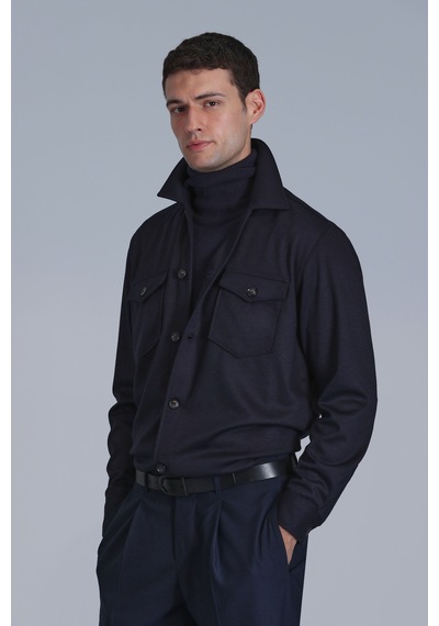 Lufian Cameron Erkek Basic Gömlek Slim Fit Lacivert Lacivert 112010655100200 Lacivert