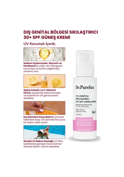 Genital Bölge Sıkılaştırıcı, Anti-aging 30 +spf Güneş Bakım Kremi Ton Eşitleyici & Aydınlatıcı