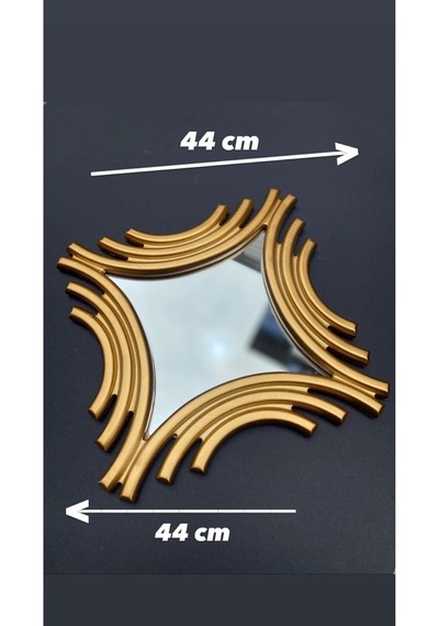 Peramari Dekoratif Polyester Ikili Kare Ayna Takımı Gold Gold 44 X 44 Diğer