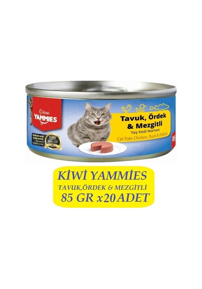 Kiwi Kcm-50392 Tavuk-ördek-mezgitli Kedi Konservesi 20 Adet X 85gr