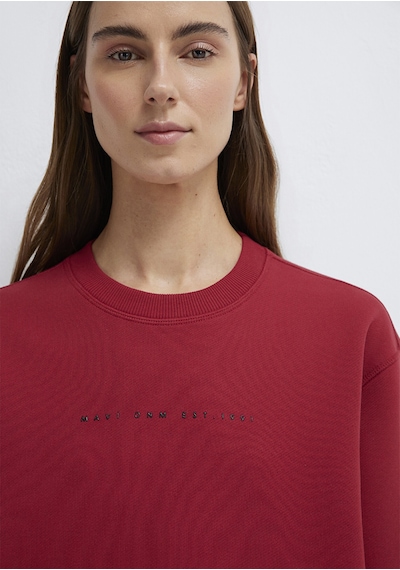 Mavi - Mavi Denim Baskılı Kırmızı Sweatshirt 1s10525-70424 Kırmızı