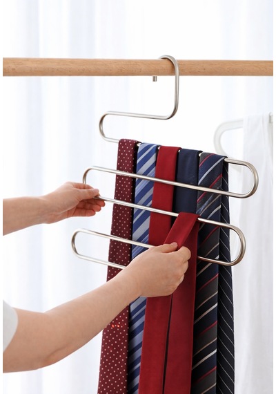 5 Katlı Metal Pantolon Askısı Yer Tasarruflu Şal Eşarp Gardolap Organizeri 35x27 Cm Diğer