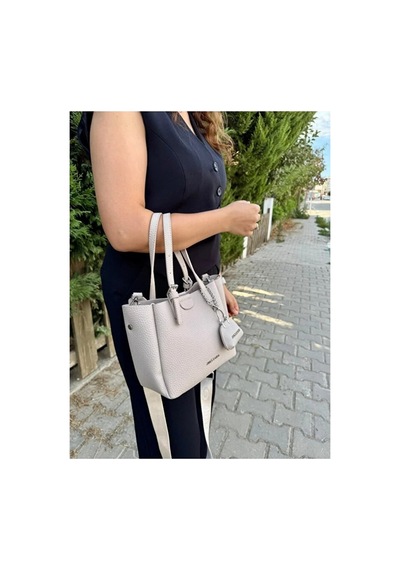 Just Polo Kadın Yeni Sezon Yumuşak Derili 4 Bölmeli Lüks El Ve Omuz Çantası Shopper Ebat: 28 X 20 Cm Taş 59264011