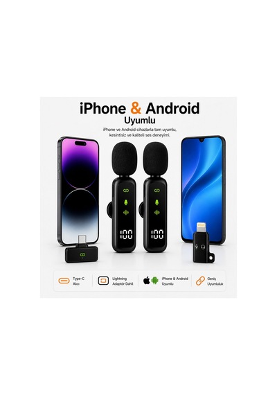 Delux Serisi Kablosuz Yaka Mikrofonu Ry-wm01 Telefon Toplantı Podcast Diğer