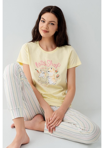 Arnetta Kadın Sarı Pijama Takım Sarı