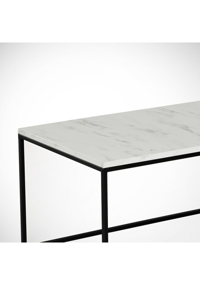 Cosco Beyaz Mermer Orta Sehpa Metal & Orta Masa Marmo/Metal Ayak